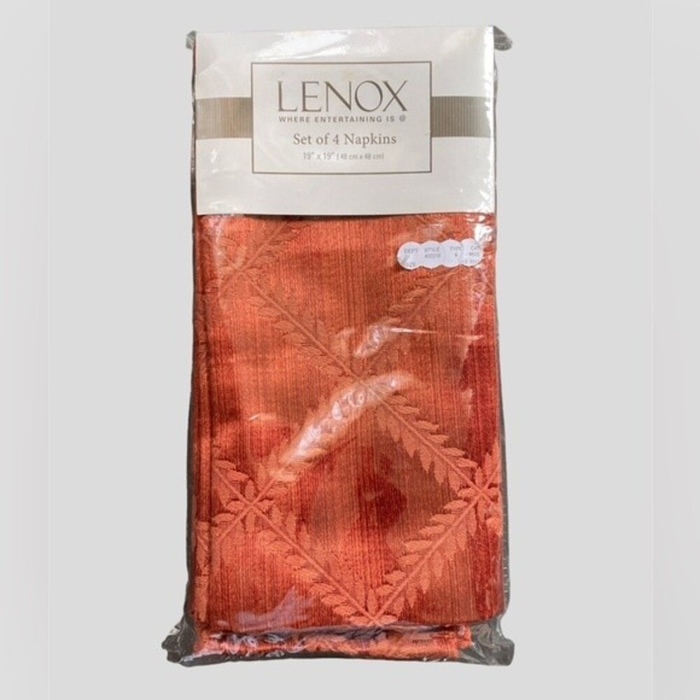 Lenox Holiday (Set of 4) Cloth Napkins 19"X19" Cognac brown #450318